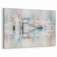 Subtle Abstract Strokes Art with Soft Blues, Rust, and White Accents