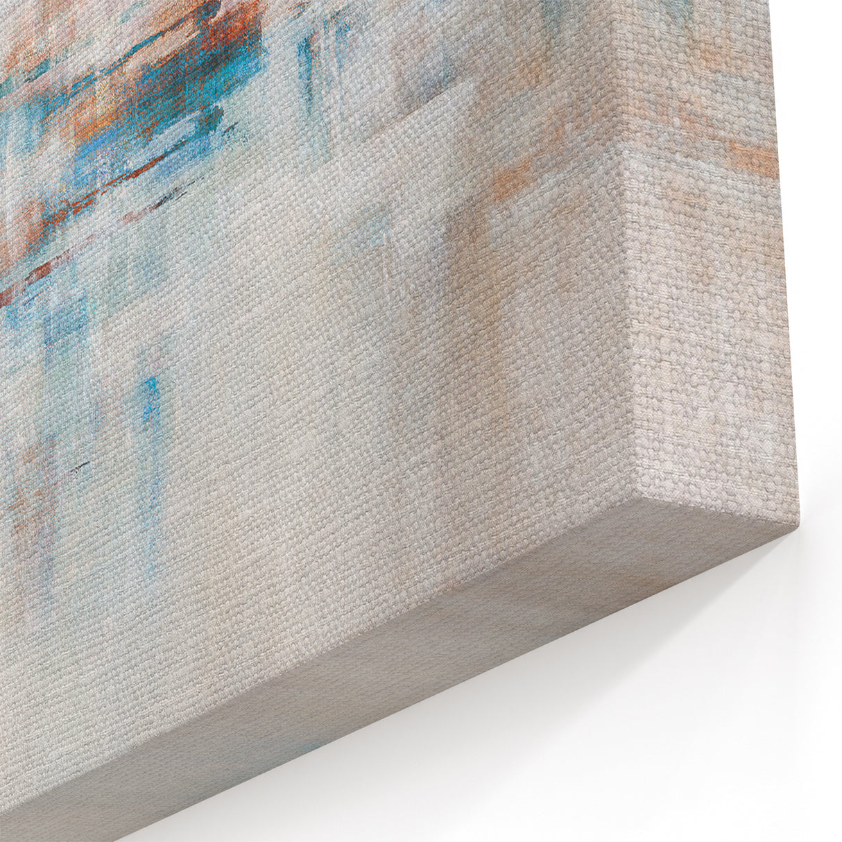 Subtle Abstract Strokes Art with Soft Blues, Rust, and White Accents
