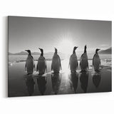 Monochrome Penguin Silhouette Art - Elegant Wildlife Wall Decor Print