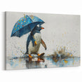 Whimsical Penguin Art - Playful Penguin with Umbrella Wall Decor
