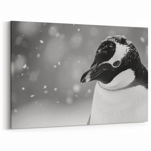 Elegant Monochrome Penguin Art - Serene Wildlife Wall Decor Print