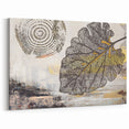 Nature-Inspired Abstract Art with Leaf, Ring, and Earthy Tones