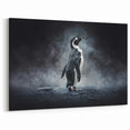 Penguin Wall Art - Dramatic Foggy Landscape Canvas Print for Decor