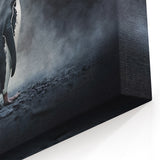 Penguin Wall Art - Dramatic Foggy Landscape Canvas Print for Decor