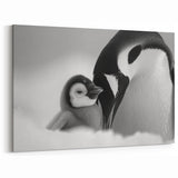 Penguin Wall Art - Heartwarming Parent and Chick Canvas Print Decor