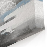 Serene Abstract Art with Tree Rings and Misty Blue and Gray Tones