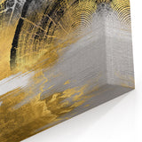 Modern Geometric Strokes and Lines Abstract Art with Golden Accents