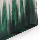 Abstract Green and Gold Strokes with Vertical Lines Modern Wall Art