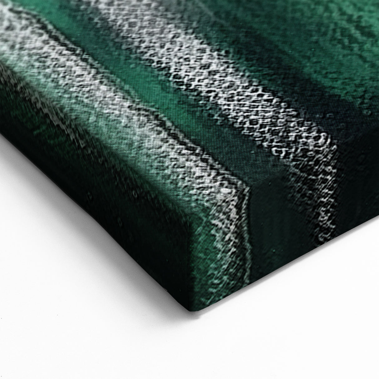 Abstract Green and Gold Strokes with Vertical Lines Modern Wall Art