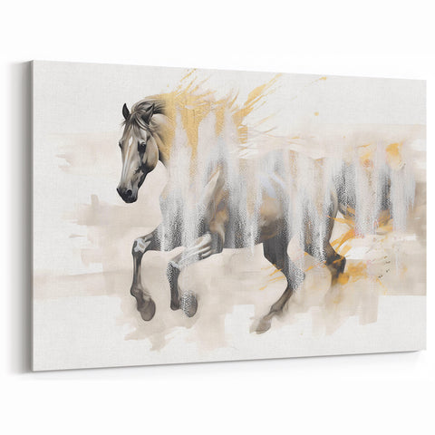 Graceful Galloping Horse Abstract Art with Soft Brush Strokes