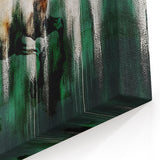 Majestic Horse Abstract Art with Green and Gold Strokes