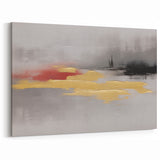 Soft Abstract Lines and Gold Accents in Calming Tones Canvas Art