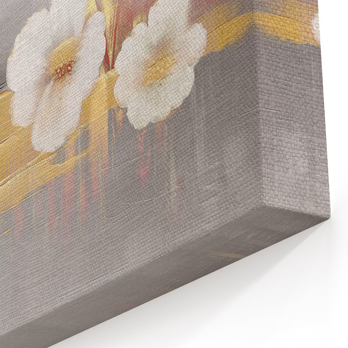 Modern Strokes and Lines Abstract Art with Geometric Gold Accents