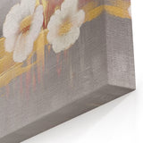 Modern Strokes and Lines Abstract Art with Geometric Gold Accents