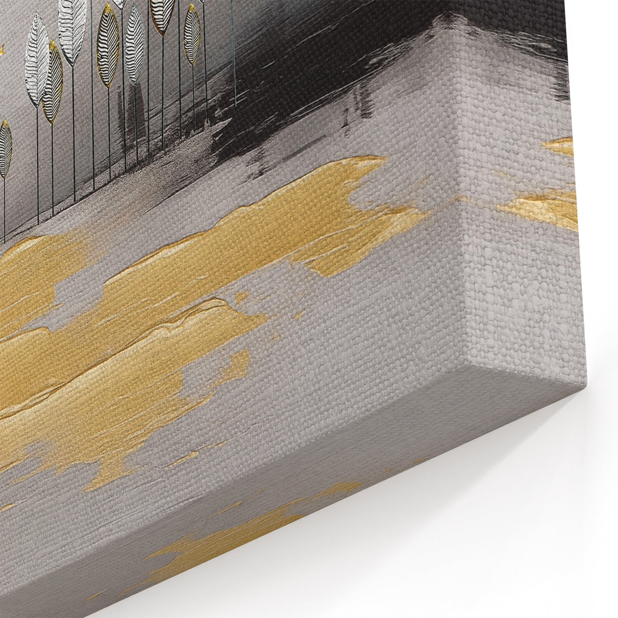 Abstract Strokes and Lines Art with Elegant Gold and Marble Textures