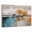 Abstract Strokes and Lines Art with Gold and Dark Accents - Wall Decor