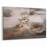 Modern Strokes and Lines Abstract Art with Feather Motif on Canvas