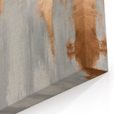 Geometric Strokes and Lines Abstract Art with Wood Rings on Canvas