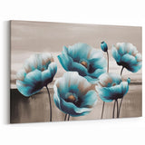 Elegant Strokes and Lines Abstract Art with Feather Details on Canvas