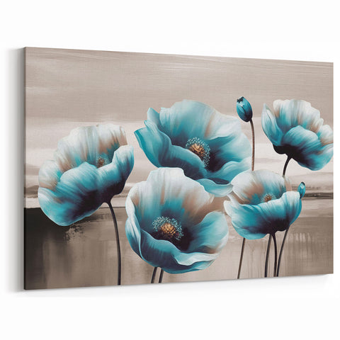 Elegant Strokes and Lines Abstract Art with Feather Details on Canvas