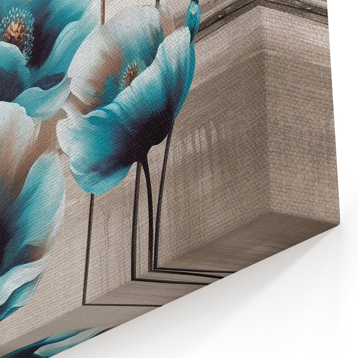 Elegant Strokes and Lines Abstract Art with Feather Details on Canvas