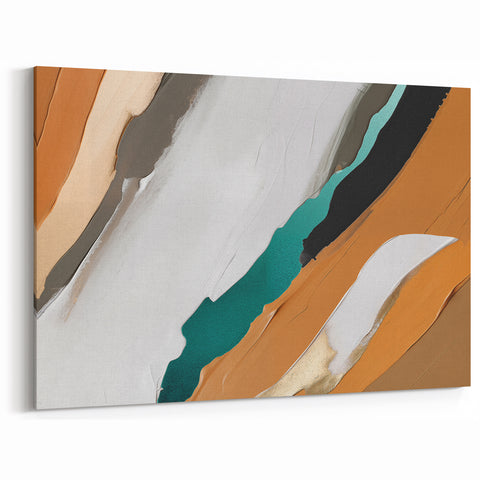 Vibrant Strokes and Lines Abstract Art | Tropical Paradise Canvas Print