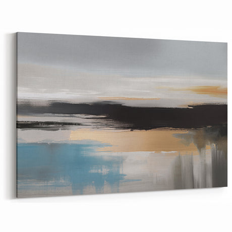 Calm Abstract Strokes and Lines Art | Coastal Serenity Canvas Print