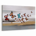Whimsical Butterfly Line Art | Colorful Flight Canvas Print