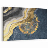 Luxurious Geometric Line Art | Golden Elegance Monochrome Canvas Print