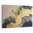 Golden Tree Rings on Abstract Strokes and Lines Modern Canvas Art
