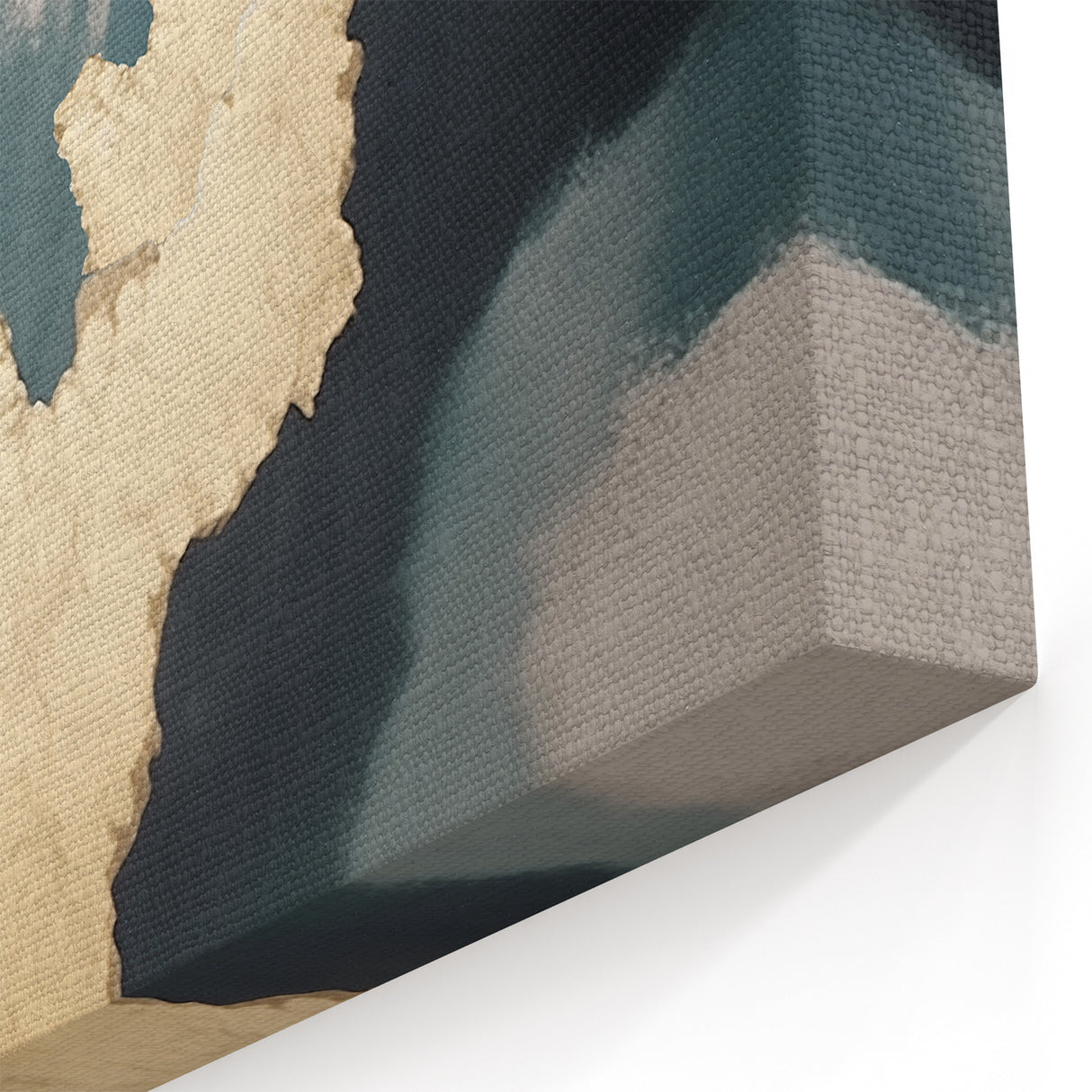 Golden Tree Rings on Navy and Gold Abstract Lines Canvas Art