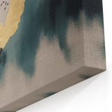 Golden Sun with Birds on Abstract Navy and Gold Canvas Art