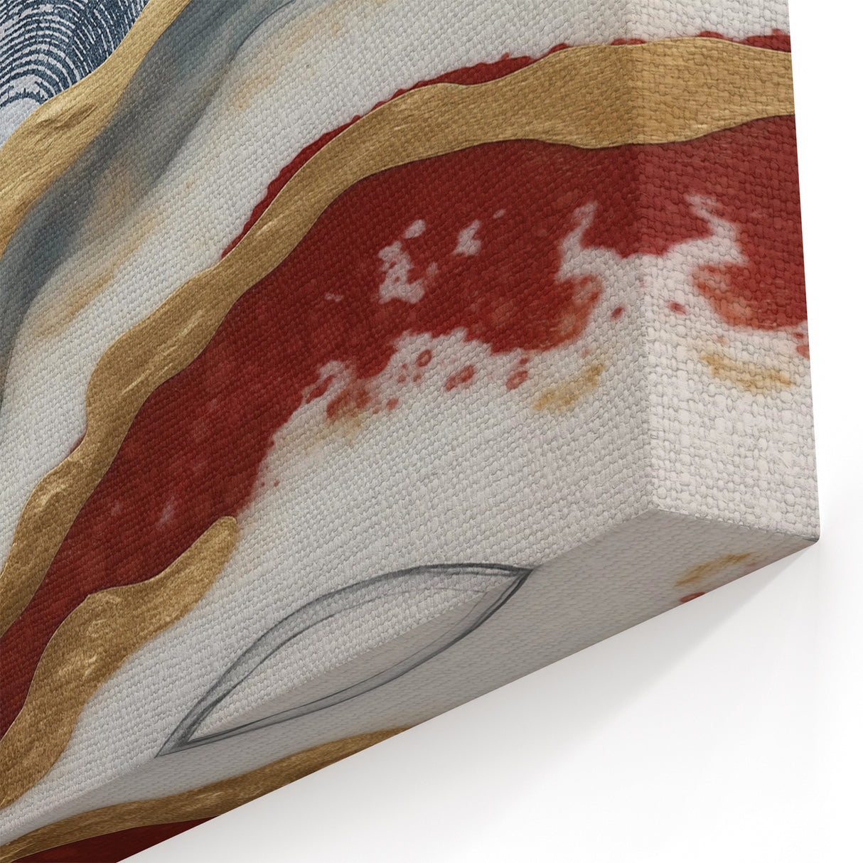 Strokes and Lines Abstract Art | Geometric Line Art with Gold Accents
