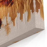 Colorful Feather Strokes Abstract Art - Modern Geometric Line Canvas