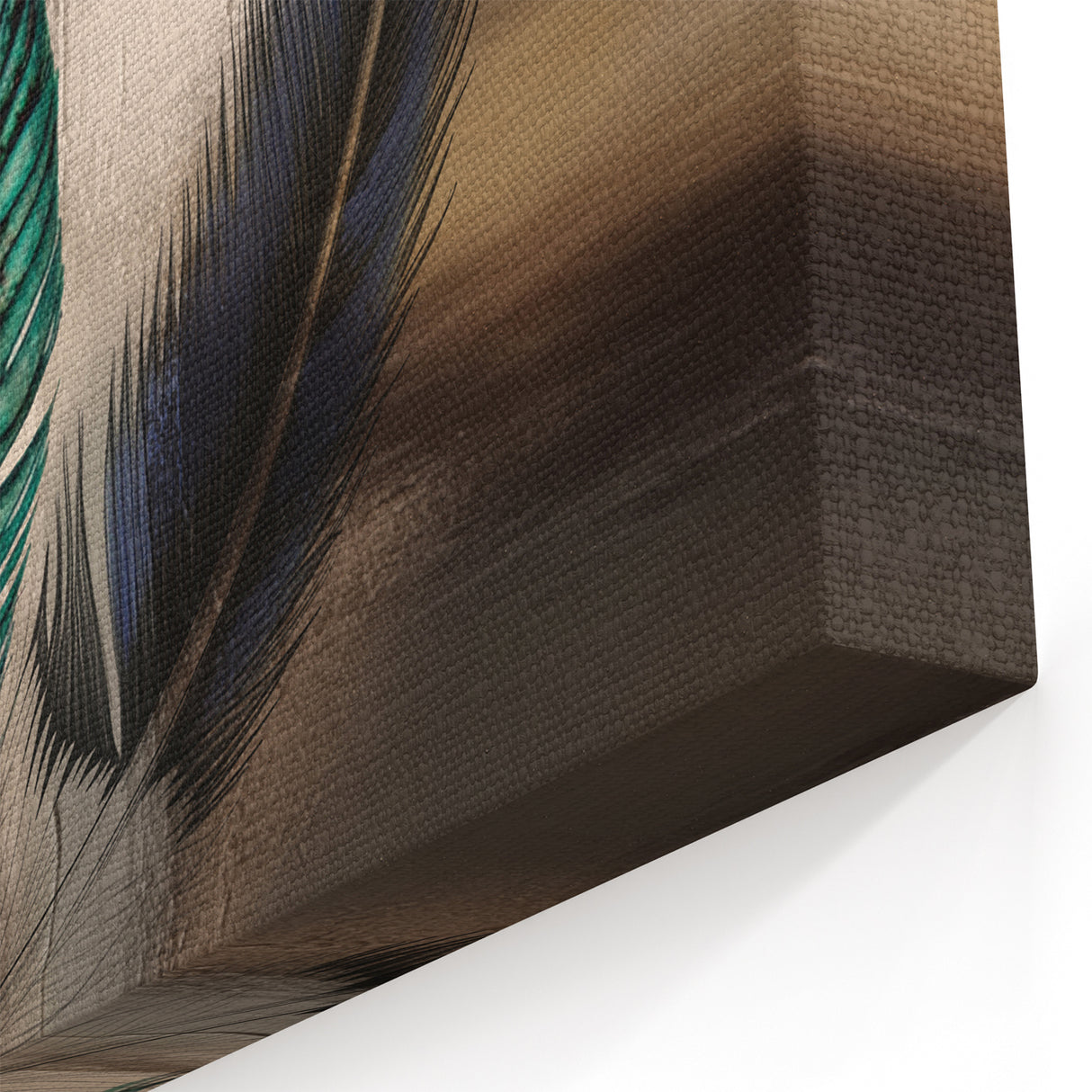 Elegant Feather Line Abstract Art - Contemporary Geometric Canvas