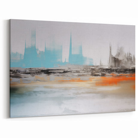 Calm Reflections Abstract Art - Modern Horizon Line Canvas