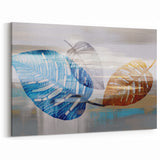 Dynamic Strokes and Lines Abstract Art - Contemporary Leaf Design Canvas