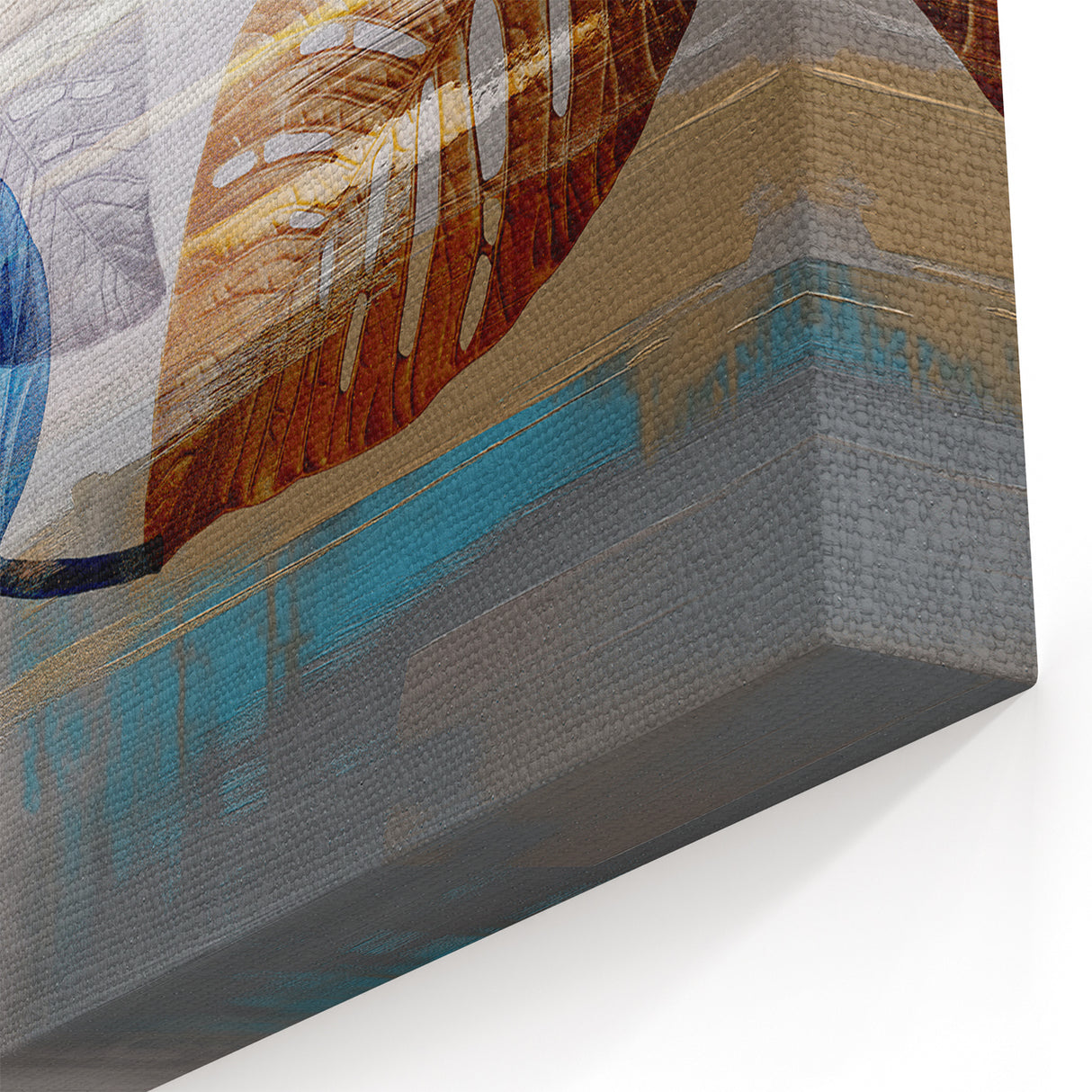 Dynamic Strokes and Lines Abstract Art - Contemporary Leaf Design Canvas