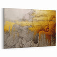 Modern Strokes and Lines Abstract Art on Canvas - Gold and Black