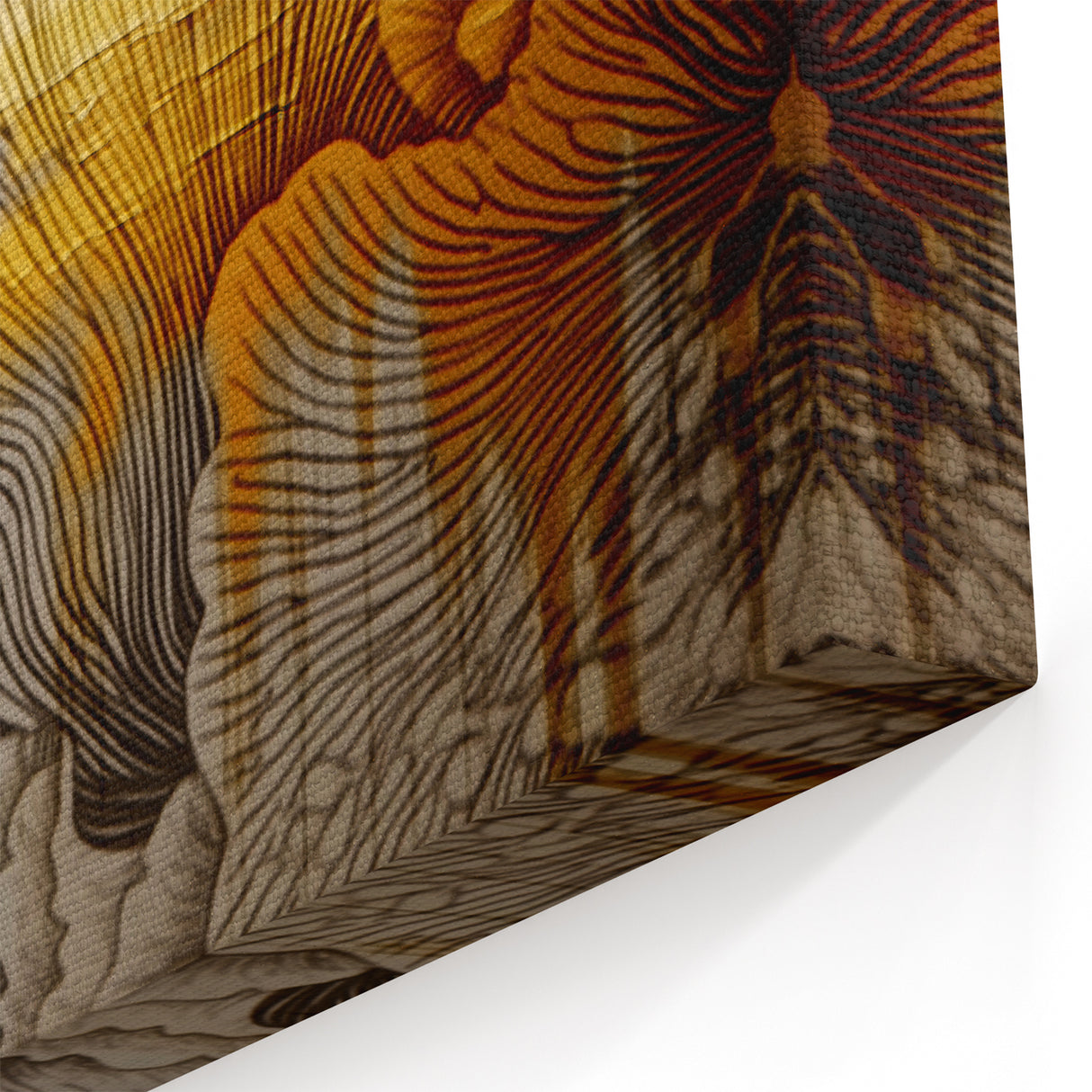 Modern Strokes and Lines Abstract Art on Canvas - Gold and Black
