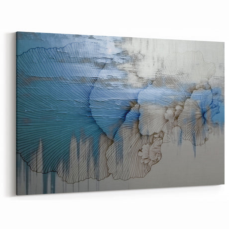 Blue Serenity Abstract Line Art - Contemporary Strokes and Lines Canvas