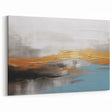 Golden Horizon Abstract Art - Modern Strokes and Colorful Lines Canvas