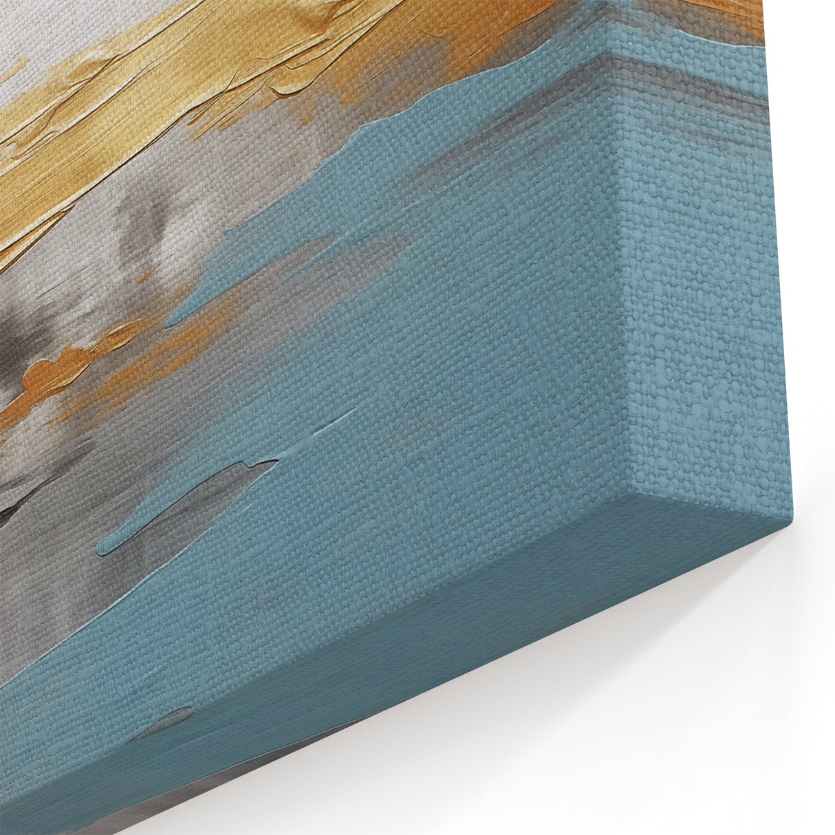 Golden Horizon Abstract Art - Modern Strokes and Colorful Lines Canvas