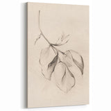 Subtle Elegance - Minimalist Abstract Art with Botanical Linework