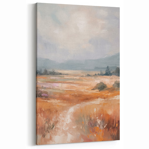 Golden Horizon - Minimalist Abstract Art with Warm Earth Tones