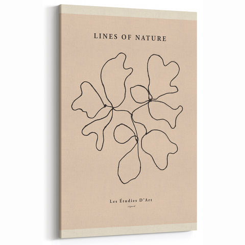 Minimalist Abstract Art Print - Organic Lines on Beige - Modern Wall Decor