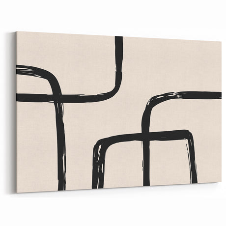 Minimalist Abstract Art | Modern Simple Abstract Wall Decor | Black & Beige