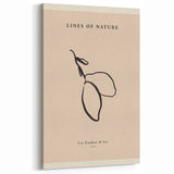 Minimalist Abstract Leaf Art - Simple Black Shapes on Beige - Modern Decor