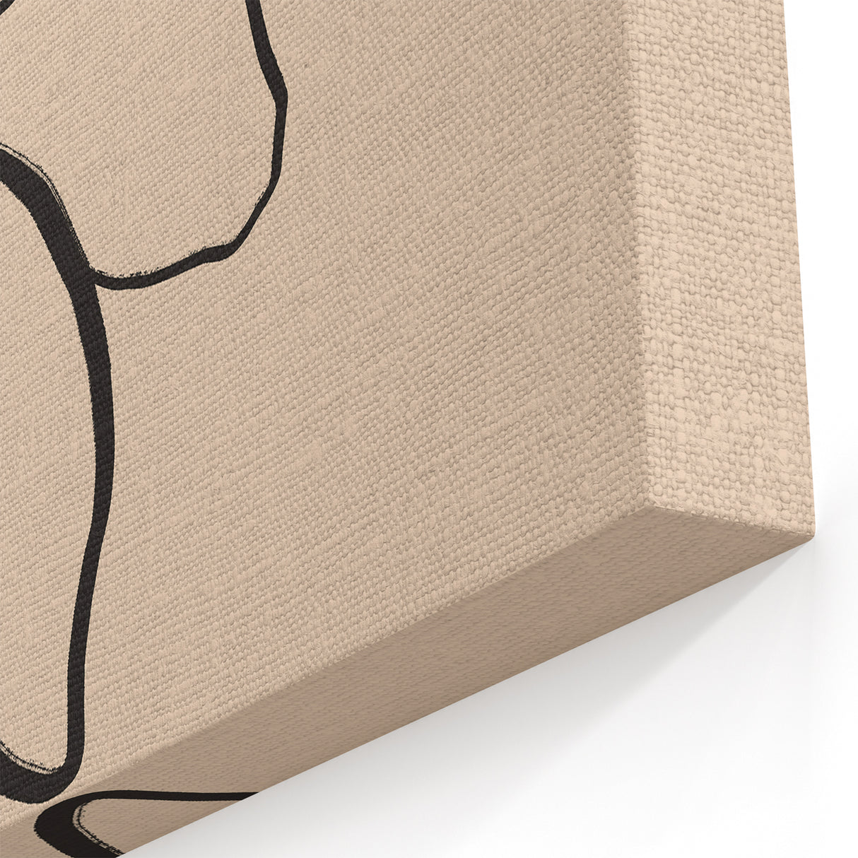 Minimalist Abstract Leaf Art - Simple Black Shapes on Beige - Modern Decor