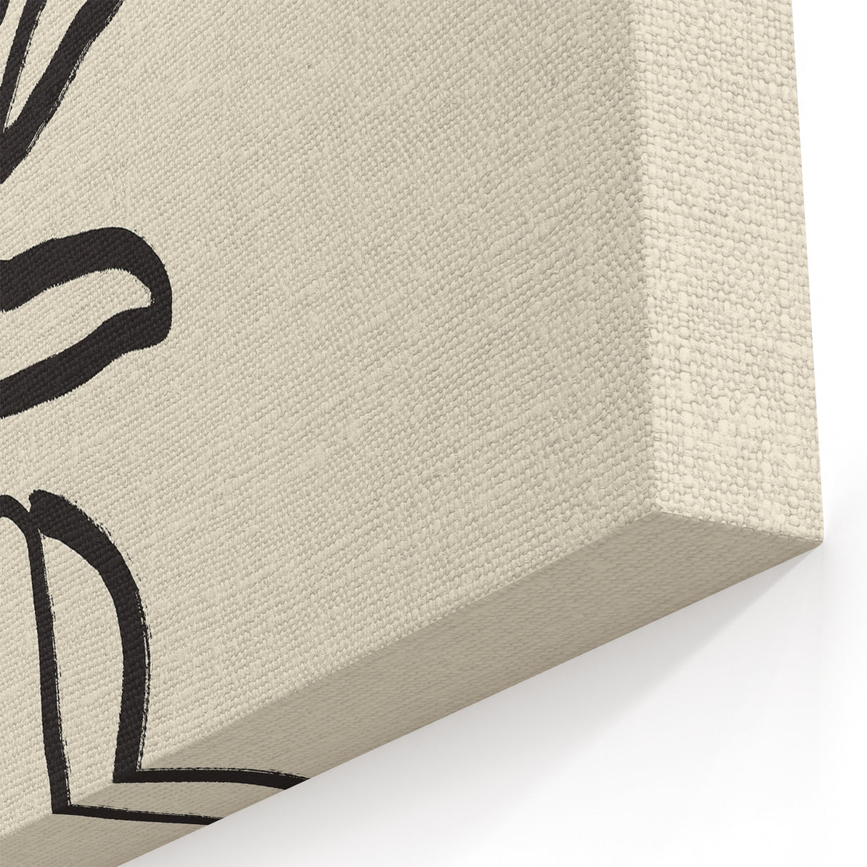 Minimalist Plant Line Art - Black Ink on Beige - Modern Botanical Decor